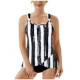 thumbnail image 1 of Summer Savings Akafmk Tankini Swimsuits for Women Two Piece Bathing Suits Loose Fitting Printed Swim Tops with Swim Brief Comfortable Athletic Swimwear, Sizes S-5XL, 1 of 5