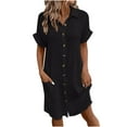 thumbnail image 1 of Summer Akafmk Women Maternity Dress,Plus Size Womens Casual Dresses,Ladies' Printed Style Long Sleeved V-neck Dress Loose Fitting Flowy Sundress Beach Dress, 1 of 5