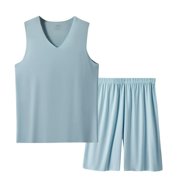 Aofany Men's Short Set 2 Piece Outfits Fashion Workout Athletic Sleeveless Tank Top And Shorts Set Plus Size High Elasticity Track Suits For Men Set