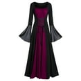 thumbnail image 1 of Summer Savings! Ashirexll Summer Dress Women Mesh Bell Sleeve Dress for Women Casual Dresses for Women Gothic Retro Dark Long Dress Long Skirts for Women Hot Pink L, 1 of 7