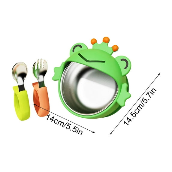 PRETXORVE Baby Bowls with Suction 300ml Stainless Steel Kids Bowls with Cute Toddler Suction Bowls Removable Infants Food Feeding Bowls for Babies Toddlers Boys Girls
