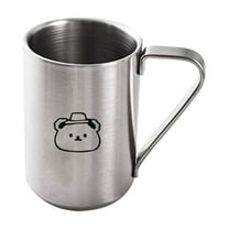 PRETXORVE Coffee Mug Double Walled Stainless Steel 10.1oz/300 Ml Kids Mug Drop Proof Mug with Handle Office Coffee Mugs