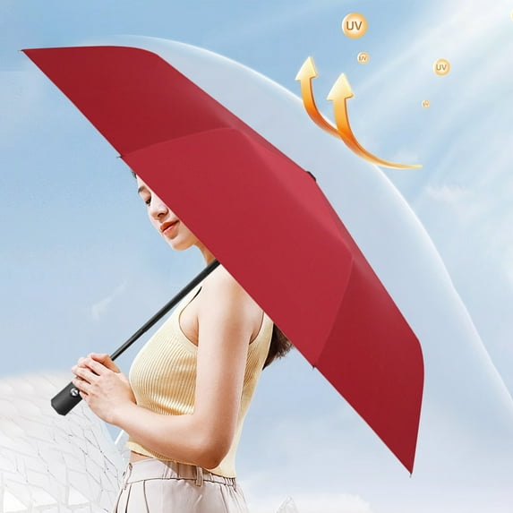 PRETXORVE Fully Automatic Rotatable Umbrella Foldable Glue Sunscreen Umbrella Automatic Opening and Closing Protection and Sun Protection