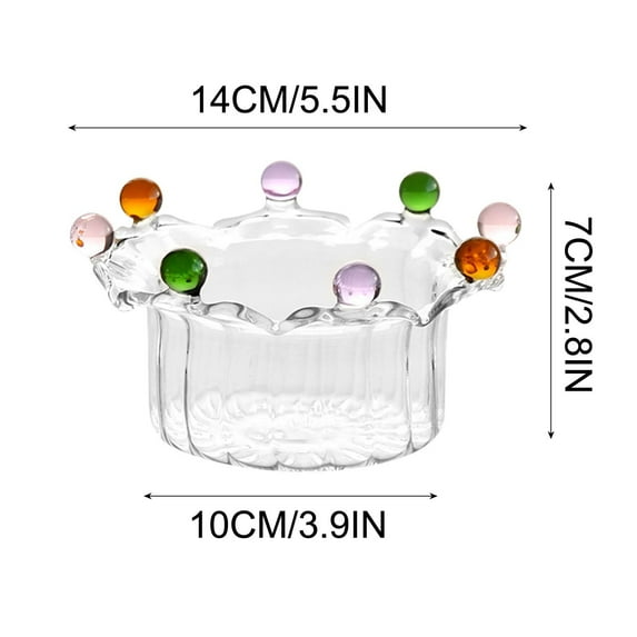 PRETXORVE High Borosilicate High Temperature Glass Bowl Colorful Dessert Oatmeal Yogurt Bowl