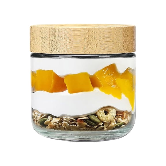 PRETXORVE Kitchen Cereal Jar Yogurt Cup Dry Fruit Storage Jar Glass Sealed Jar