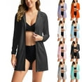 thumbnail image 1 of BiZtdJrK Womens Swim Cover Up Sun Protection Hoodie Lightweight Long Sleeve Zip up Sun Protective Suits Going Out Tops with Pockets Mint Green S, 1 of 10