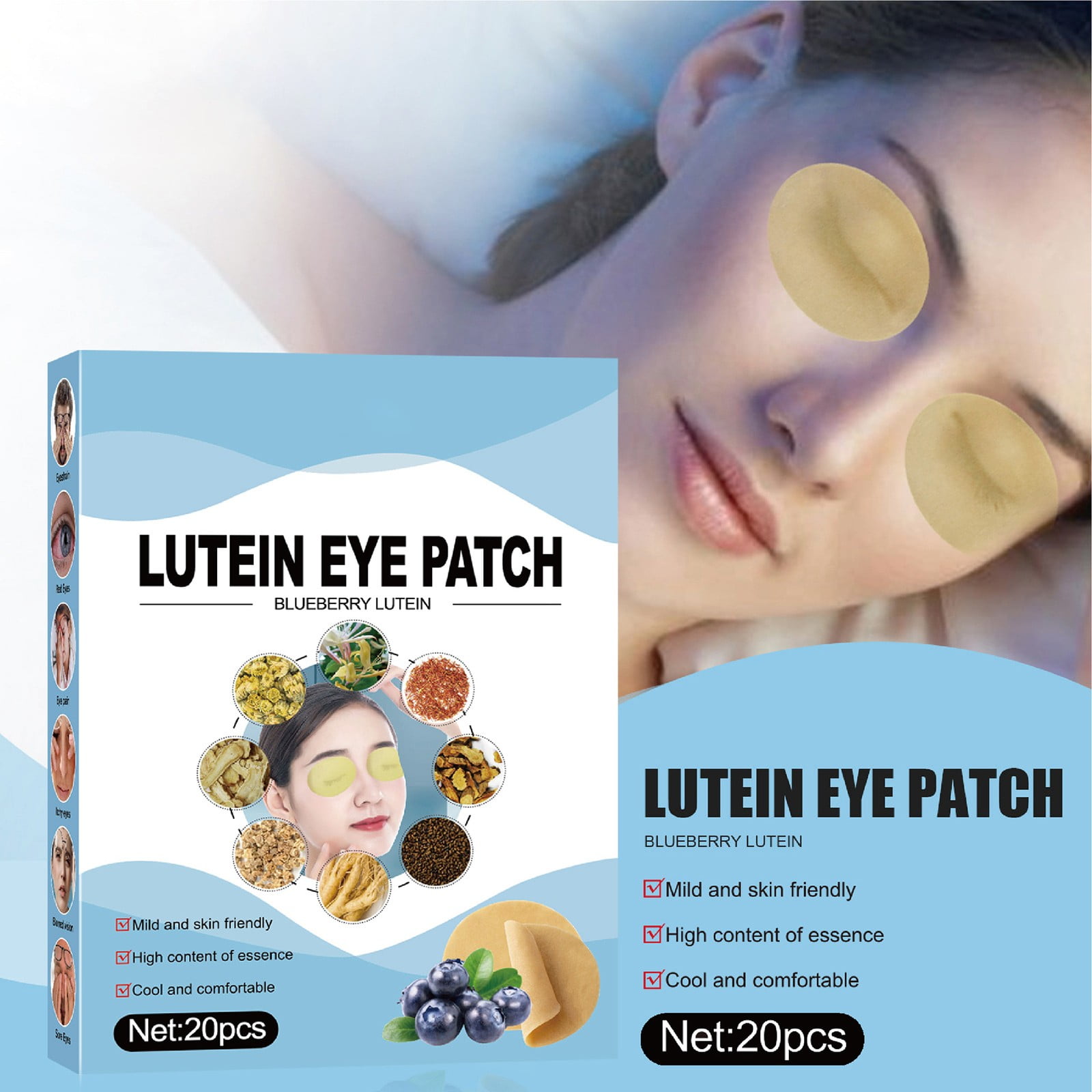 Summer Savings Blueberry Lutein Cold Compress Eye Patch To Relieve Eye