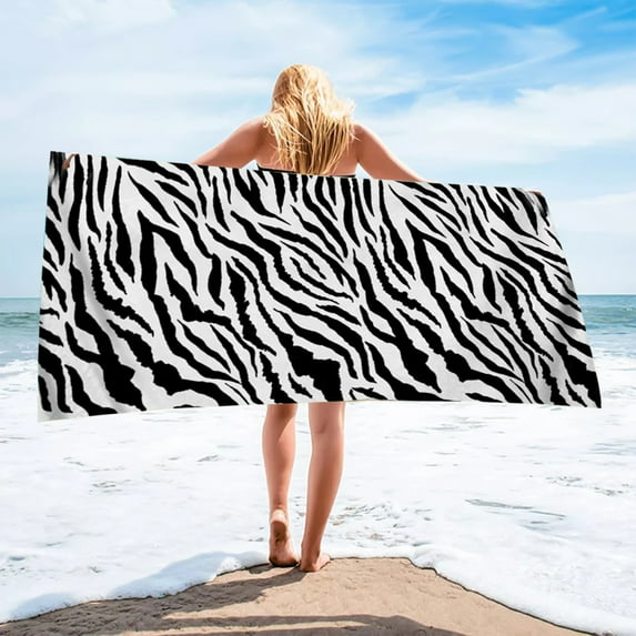 Summer Savings Boovnll 28x55" Beach Towels, High Absorbent Quick Dry Sand Free Microfiber Lightweight Beach Towel for Beach, Yoga, Gym, Travel, Pool, Beach Accessories, Beach Towels Oversized