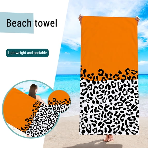 Summer Savings Boovnll 28x59" Beach Towels, High Absorbent Quick Dry Sand Free Microfiber Lightweight Beach Towel for Beach, Yoga, Gym, Travel, Pool, Beach Accessories, Beach Towels Oversized