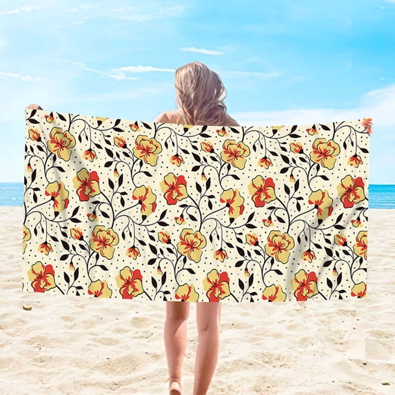 Summer Savings Boovnll 30x59" Beach Towels, High Absorbent Quick Dry Sand Free Microfiber Lightweight Beach Towel for Beach, Yoga, Gym, Travel, Pool, Beach Accessories, Beach Towels Oversized