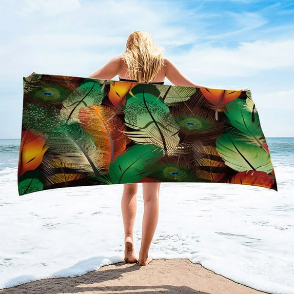 Summer Savings Boovnll Beach Towels, 30x59" High Absorbent Quick Dry Sand Free Microfiber Lightweight Beach Towel for Beach, Yoga, Gym, Travel, Pool, Beach Accessories, Beach Towels Oversized