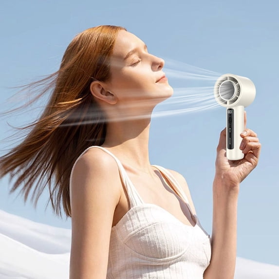 Summer Savings! Boovnll Portable Fan, Adjustable High Speed USB Rechargeable Digital Display Fans Lightweight Compact Handheld Fan for Outdoor, Travel, Camping, Vacation, Summer Gift, Mini Fan - Fan
