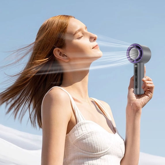Summer Savings! Boovnll Portable Fan, Adjustable High Speed USB Rechargeable Digital Display Fans Lightweight Compact Handheld Fan for Outdoor, Travel, Camping, Vacation, Summer Gift, Mini Fan - Fan