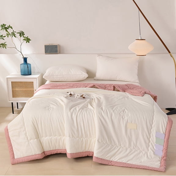 Summer Savings! Boovnll Summer Blanket, 40x60" Cold Touch Fabric Lightweight Breathable Soft Fluffy Rest Summer Comforter for Hot Sleepers & Night Sweats for Adults, Children, Comforter