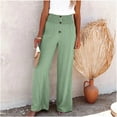 thumbnail image 1 of Summer Savings!ChaoHeng Women Pants with Elastic Waistband Women Casual Solid Pants Comfortable Elastic High Waist Wide Leg Casual Loose Beach Pants, 1 of 6