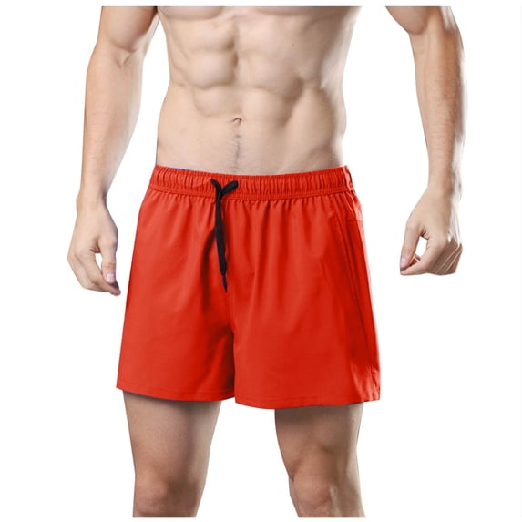Chiccall Mens Fashion Quick Dry Shorts Solid Lightweight Drawstring Elastic Waistband Beach Swim Trunks