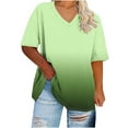 thumbnail image 1 of Chiccall Womens Tops Under $5 Clearance Womens Plus Size Summer Fall Tops 2025 Fashion Casual Solid V Neck Short Sleeve T Shirts Loose Fit Pullover Blouse Tops for Women christmas Gifts, 1 of 5