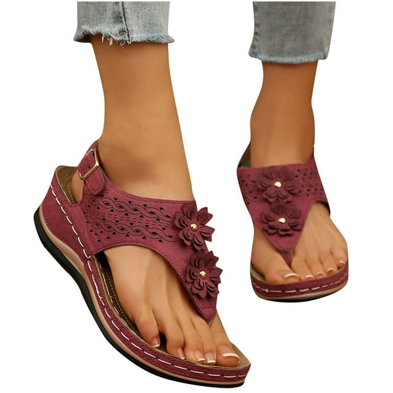 Sandals for Women 2026 Fashion Women Casual Round Head Sandals Comfy Beach Casual Shoes