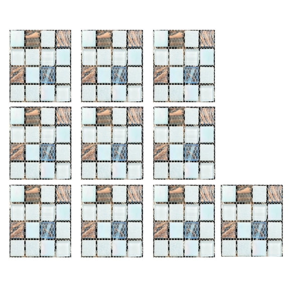 10-Piece Peel and Stick Backsplash Tile, 12" X 12" Self-Adhesive Tile Sticker (10 Tiles)
