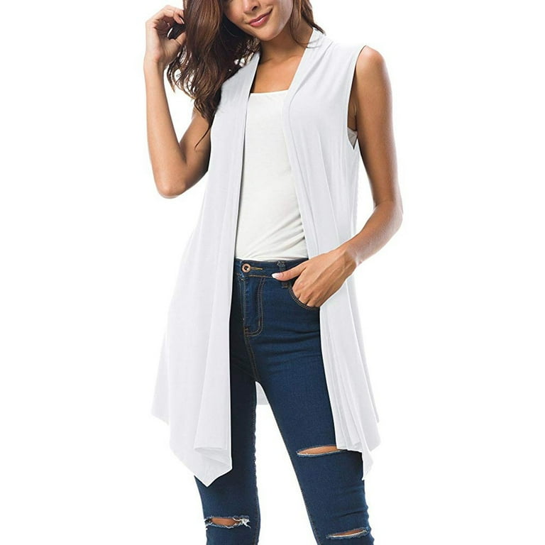 White sleeveless cardigan clearance womens