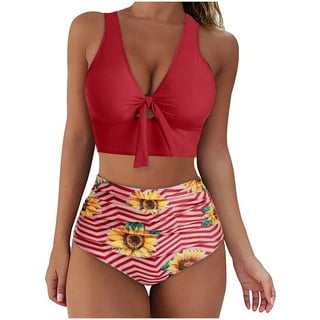 RELLECIGA Women's Neon Striped Push Up Bikini Top Twist Front Underwire  Bathing Suit Size Large 