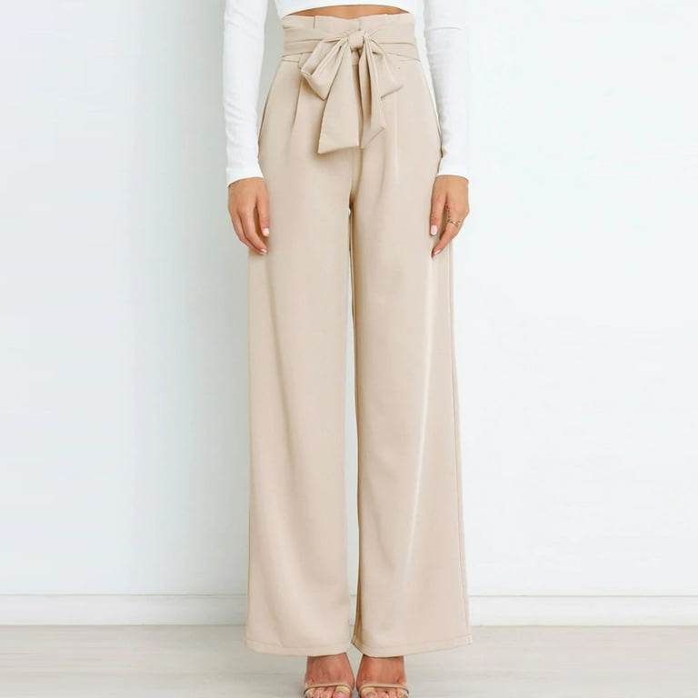 Summer Savings Clearance 2023,AXXD Solid High-waist Loose Wide Leg