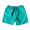 thumbnail image 1 of Itsun Pants for Mens,Casual Drawstring Pocket Solid Color Candy Color Five-point Beach Shorts Mint Green 14, 1 of 3