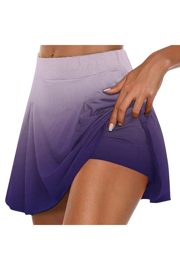 Skorts Skirts for Women High Waist Stretch Ombre Tie Dye Floral with Pockets Biker Shorts