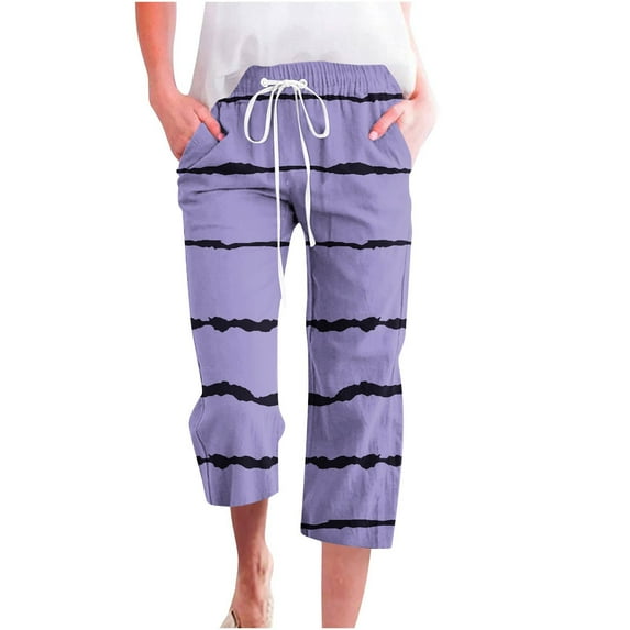 Summer Savings Clearance 2023! TAGOLD Womens Summer Pants, Fashion Womens Casual Elastic Loose Pants Straight Wide Leg Trousers Pants