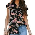 thumbnail image 1 of Summer Savings Clearance 2023! TAGOLD Womens Summer Tops,Women's Summer Casual Short Sleeve Blouse Button Floral Print Turndown Collar T-Shirt Tops, 1 of 5