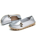 thumbnail image 1 of Summer Savings Clearance! 2023 TUOBARR Flats Shoes for Womens,Round Head Casual Flat Shoes Loafers Soft Bottom Casual Single Peas Shoes Silver, 1 of 4