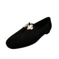 thumbnail image 1 of Summer Savings Clearance! 2023 TUOBARR Flats Shoes for Womens,Shoes Low Heels Square Toe Casual Solid Color Nubuck Leather Flat Sandals Black, 1 of 5