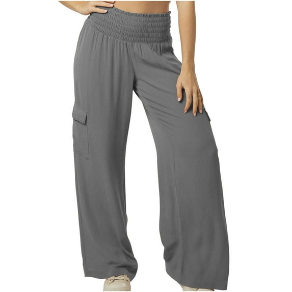 Summer Savings Clearance 2023! pbnbp Capris for Women Casual Summer Plus Size Casual Solid Basic Cotton Linen Ealstic Drawstring High Waisted Capri Pants with Pockets