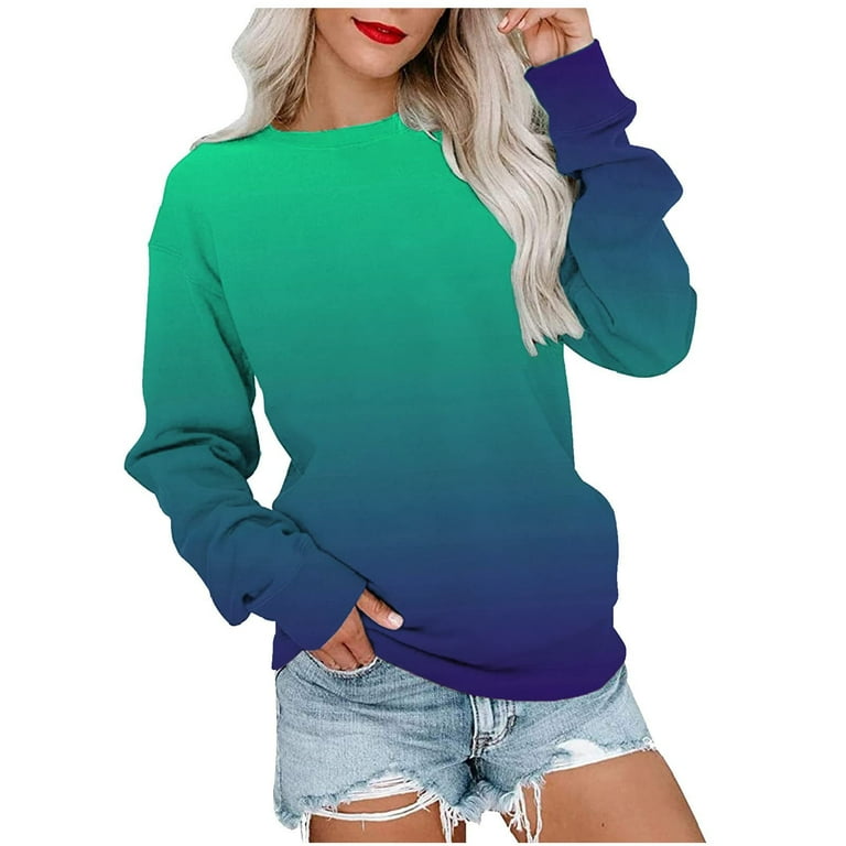 Tie Dye Women's Ombre Sweatshirt Ombre Tie Dye Plus Size