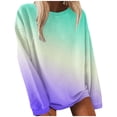 thumbnail image 1 of pbnbp Fall Sweater for Women 2023 Fashion Ombre Tie Dye Long Sleeve Pullover Casual Loose Fit Ribbed Crewneck Sweatshirts, 1 of 4