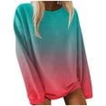 thumbnail image 1 of pbnbp Fall Sweater for Women 2023 Fashion Ombre Tie Dye Long Sleeve Pullover Casual Loose Fit Ribbed Crewneck Sweatshirts, 1 of 4