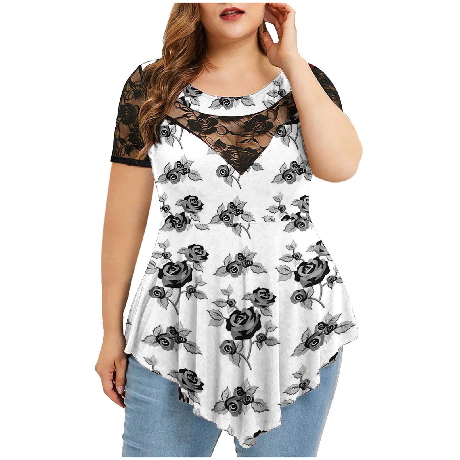 Summer Savings Clearance 2023! pbnbp Plus Size Tops for Women