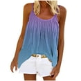 thumbnail image 1 of pbnbp Women's Tank Tops Trendy Fashion Ombre Tie Dye T Shirt Crew Neck Sleeveless Spaghetti Strap Tops Summer Ladies Shirts, 1 of 4