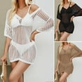 thumbnail image 1 of Summer Savings Clearance 2024 AXXD Black Cover Up for Swimsuits Women Bathing Suit Hollow Out Sheer Crochet Cover Ups Bikini Beach Loose Short Sleeve Coverup Skirt, 1 of 6
