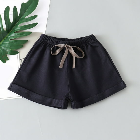 Summer Savings Clearance 2024 AXXD Boys Girls Summer Athletic Cotton Shorts In Small Candy Color Beach Pants Rolled Hot Pants 2-7 Years
