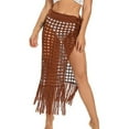 thumbnail image 1 of Summer Savings Clearance 2024 AXXD Women Swim Cover Up Swimsuit Bohemian Hollow Weave Tassels Cover Up Bikini Swimwear Beach Wrap Skirt, 1 of 9