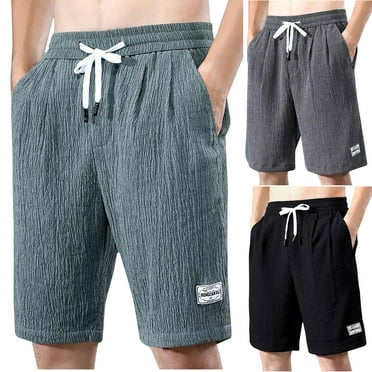 Summer Savings Clearance 2024! Itsun Men's Shorts,Summer Men's Stretch Waist Casual Shorts With Pocket Black XL
