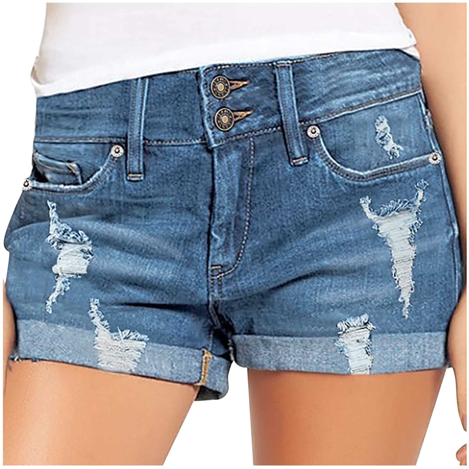 Summer Savings Clearance 2024 Pajama Pants Denim Button Zipper Short