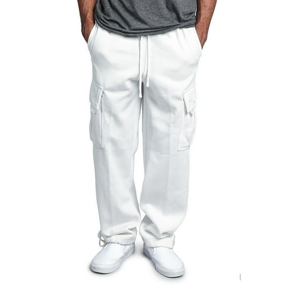 Summer Savings Clearance 2024! TAGOLD Mens Pants,Men's Drawstring Elastic Waist Solid Color Pocket Trousers Loose Movement