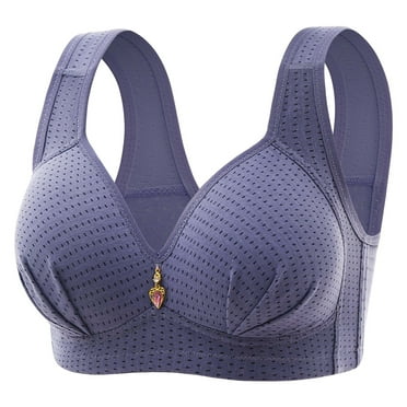 Summer Savings Clearance 2024! TAGOLD Plus Size Bra for Womens,Woman's Embroidered Glossy Comfortable Breathable Bra Underwear No Rims