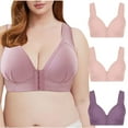 thumbnail image 1 of Summer Savings Clearance 2024! TAGOLD Plus Size Bra for Womens,Women's Solid Color Bra Underwear 3-piece Bra Daily Underwear, 1 of 5