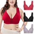 thumbnail image 1 of Summer Savings Clearance 2024! TAGOLD Plus Size Bra for Womens,Women's Solid Color Bra Underwear 3-piece Bra Daily Underwear, 1 of 5