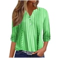 thumbnail image 1 of Summer Savings Clearance 2024! TAGOLD Summer Tops T-shirt Blouse for Womens,Women's Fashion Solid Long Sleeve Blouse Buttons V Neck Casual Tops, 1 of 5