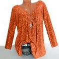 thumbnail image 1 of Summer Savings Clearance 2024! TAGOLD Summer Tops,Women Plus Size Long Sleeved V-Neck Print Blouse Pullover Tops Shirt, 1 of 5