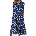 thumbnail image 1 of Summer Savings Clearance 2024! TAGOLD Womens Dress,Fashion Women Casual Sexy Round Neck Printing Summer Short Sleeve Pockets Dress, 1 of 5
